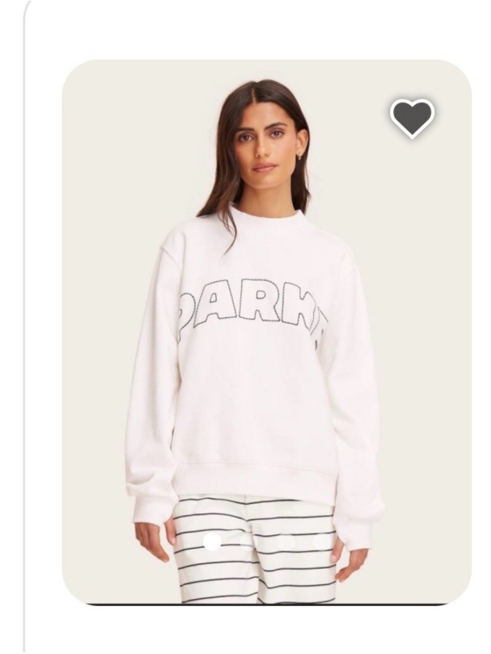 PARKE Women's White Graphic Mock neck Sweatshirt - collab with Target